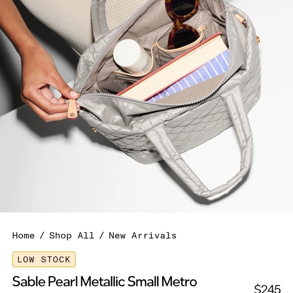 Sable Pearl Metallic Small Metro Tote - Picture 11 of 16